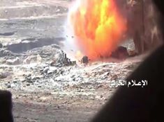 انفجارات كبيرة جراء استهداف مخزن اسلحة شمال الربوعة بعد استهدافه بصواريخ محلية الصنع