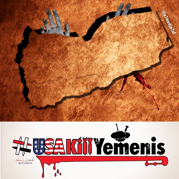 حملة #امريكا_تقتل_الشعب_اليمني "امريكا العمود الاساس في العدوان على اليمن" وتواصل كشفها بالادلة الدور الامريكي في الجرائم