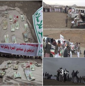 بالصور.. قافلة غذائية من ابناء المربع الغربي لمديرية سنحان دعما للجيش واللجان الشعبية في جبهات القتال