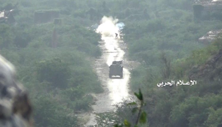 تدمير آلية عسكرية وقصف تجمعات المرتزقة في جيزان
