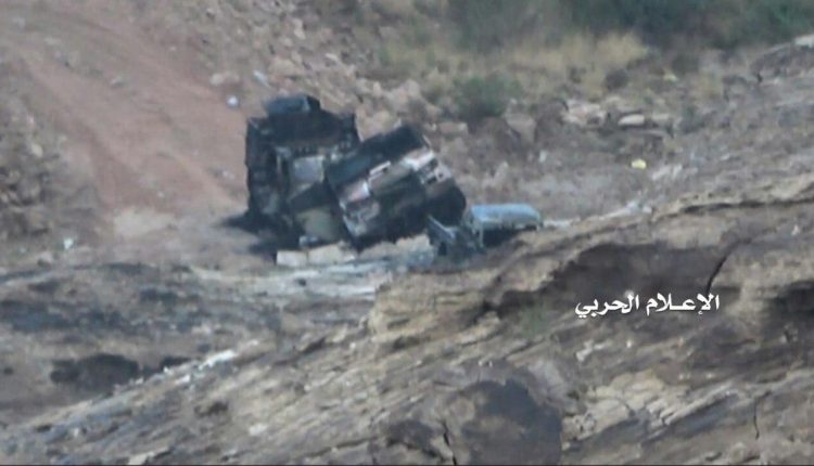 تدمير مدرعة وآليتين عسكريتين للمرتزقة بعسير وقبالة نجران
