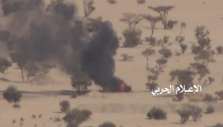 إعطاب آلية في عملية هجومية على مواقع المرتزقة في المصلوب بالجوف