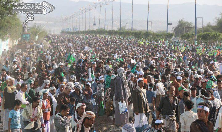 شاهد بالصور.. حشد جماهيري بتعز احتفاءً بذكرى المولد النبوي